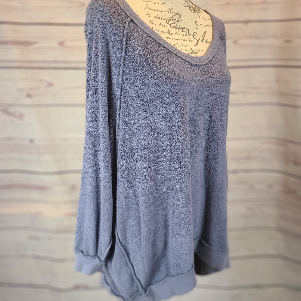Free People Take it Off Textured Pullover Sweater -M - Picture 4 of 7